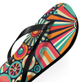 Kate McEnroe New York Groovy 70s Psychedelic Flip Flops, Retro Sunburst Beach SandalsFlip Flops33968940844774856177