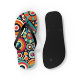 Kate McEnroe New York Groovy 70s Psychedelic Flip Flops, Retro Sunburst Beach SandalsFlip Flops33968940844774856177