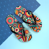 Kate McEnroe New York Groovy 70s Psychedelic Flip Flops, Retro Sunburst Beach SandalsFlip Flops33968940844774856177