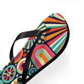 Kate McEnroe New York Groovy 70s Psychedelic Flip Flops, Retro Sunburst Beach SandalsFlip Flops33968940844774856177