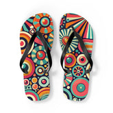 Kate McEnroe New York Groovy 70s Psychedelic Flip Flops, Retro Sunburst Beach SandalsFlip Flops33968940844774856177