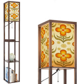Kate McEnroe New York Groovy 70s Retro Floral Tower Lamp, Mid Century Modern Bookshelf LightLamp with ShelvesrADGLLRI6M