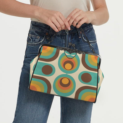 Kate McEnroe New York Groovy 70s Retro Mid Century Modern Kiss Lock PurseCrossbody BagsD3395286