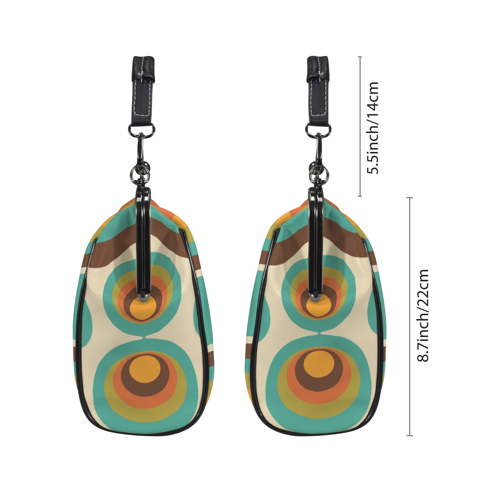 Kate McEnroe New York Groovy 70s Retro Mid Century Modern Kiss Lock PurseCrossbody BagsD3395286