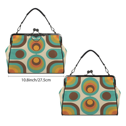 Kate McEnroe New York Groovy 70s Retro Mid Century Modern Kiss Lock PurseCrossbody BagsD3395286