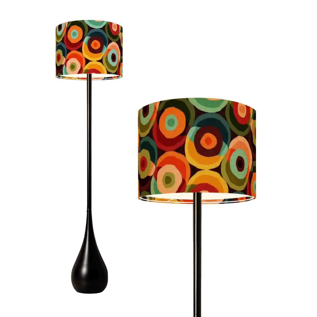 Kate McEnroe New York Groovy 70s Retro Vintage Orbs Teardrop Floor Lamp, Mid Century Modern Accent LightFloor LampsNTA18nvhkp