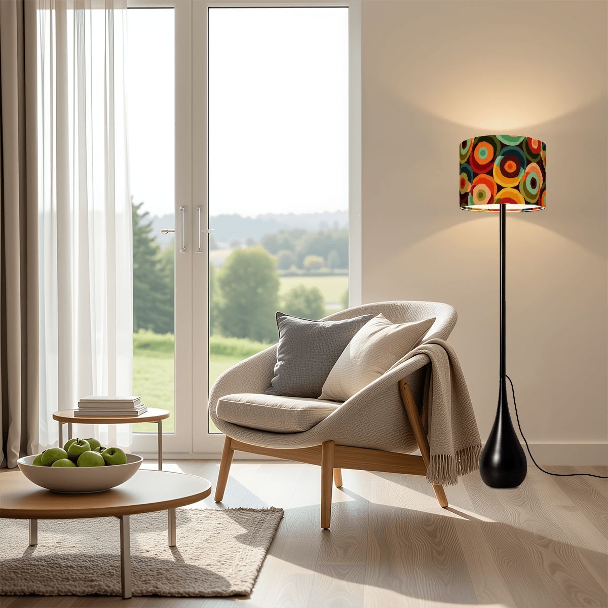 Groovy 70s Retro Vintage Orbs Teardrop Floor Lamp, Mid Century