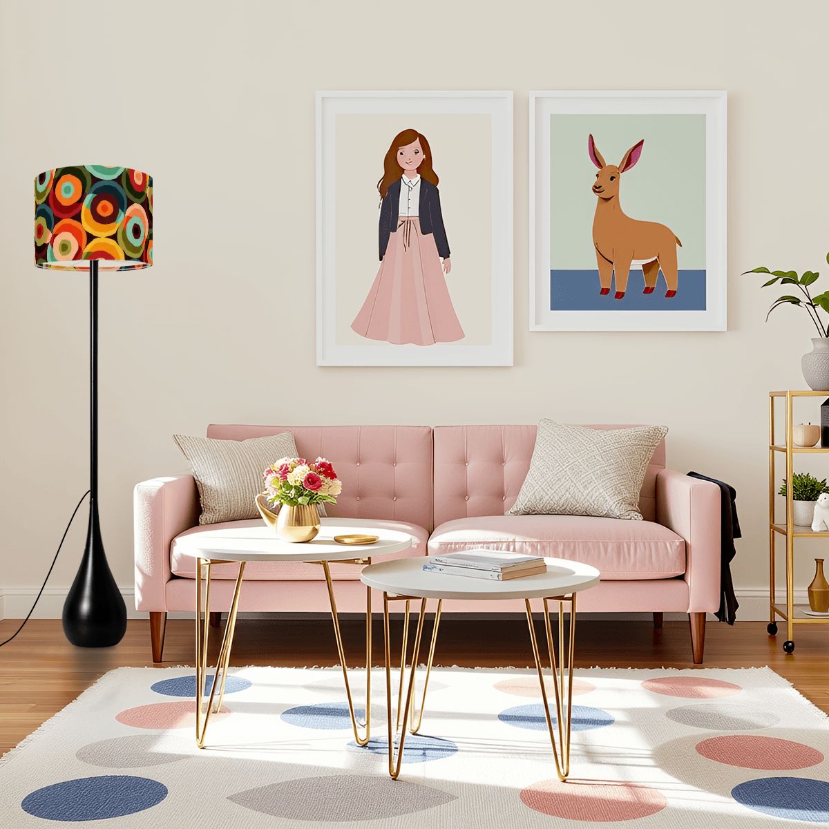 Kate McEnroe New York Groovy 70s Retro Vintage Orbs Teardrop Floor Lamp, Mid Century Modern Accent LightFloor LampsNTA18nvhkp