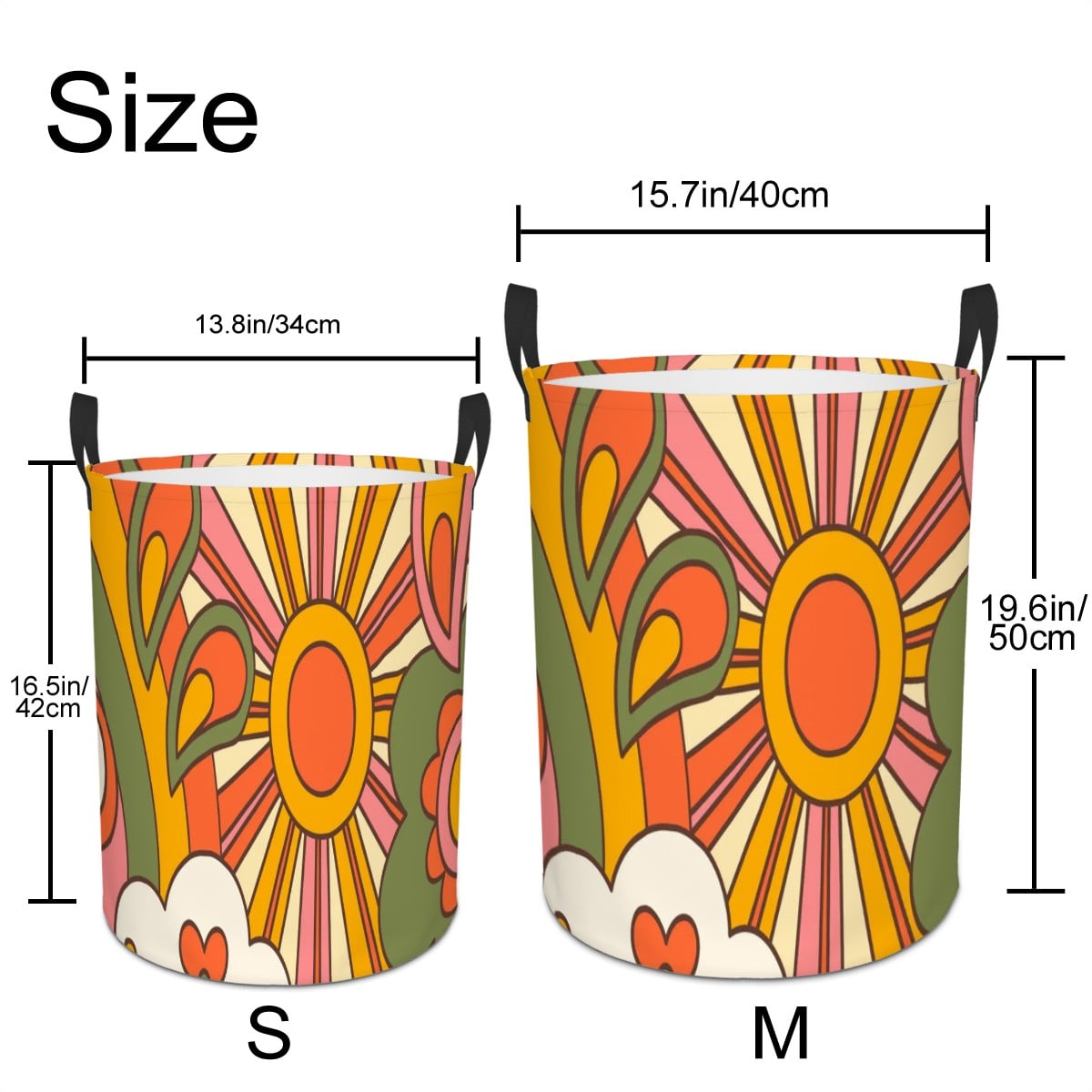 Kate McEnroe New York Groovy 70s Sunburst Laundry Basket, Retro Kitsch Storage Bin, Mid Century Modern Boho OrganizerLaundry Basketsqseu3hjO5e