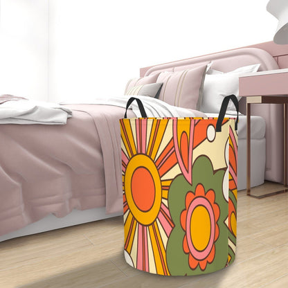 Kate McEnroe New York Groovy 70s Sunburst Laundry Basket, Retro Kitsch Storage Bin, Mid Century Modern Boho OrganizerLaundry Basketsqseu3hjO5e