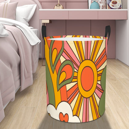 Kate McEnroe New York Groovy 70s Sunburst Laundry Basket, Retro Kitsch Storage Bin, Mid Century Modern Boho OrganizerLaundry Basketsqseu3hjO5e