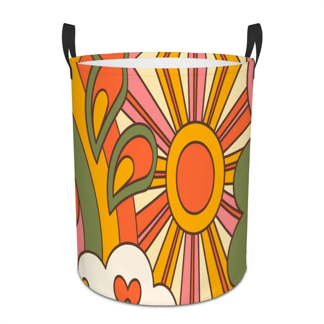 Kate McEnroe New York Groovy 70s Sunburst Laundry Basket, Retro Kitsch Storage Bin, Mid Century Modern Boho OrganizerLaundry Basketsqseu3hjO5e