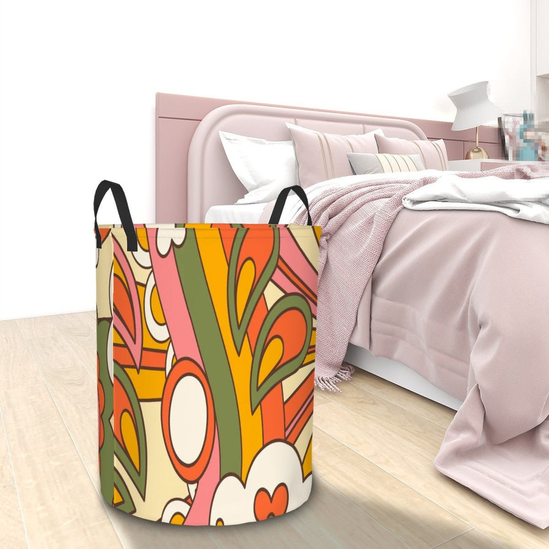 Kate McEnroe New York Groovy 70s Sunburst Laundry Basket, Retro Kitsch Storage Bin, Mid Century Modern Boho OrganizerLaundry Basketsqseu3hjO5e