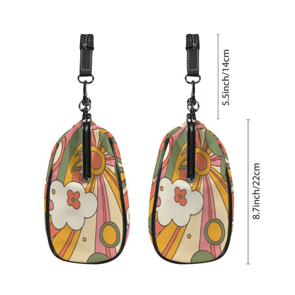 Kate McEnroe New York Groovy 70s Sunshine Floral Kisslock Purse, Retro Mod Psychedelic CrossbodyCrossbody BagsD3185465