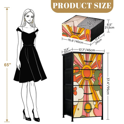 Kate McEnroe New York Groovy 70s Sunshine Floral Retro Boho Psychedelic 4 Drawer DresserDresserssJCWfm7PyP