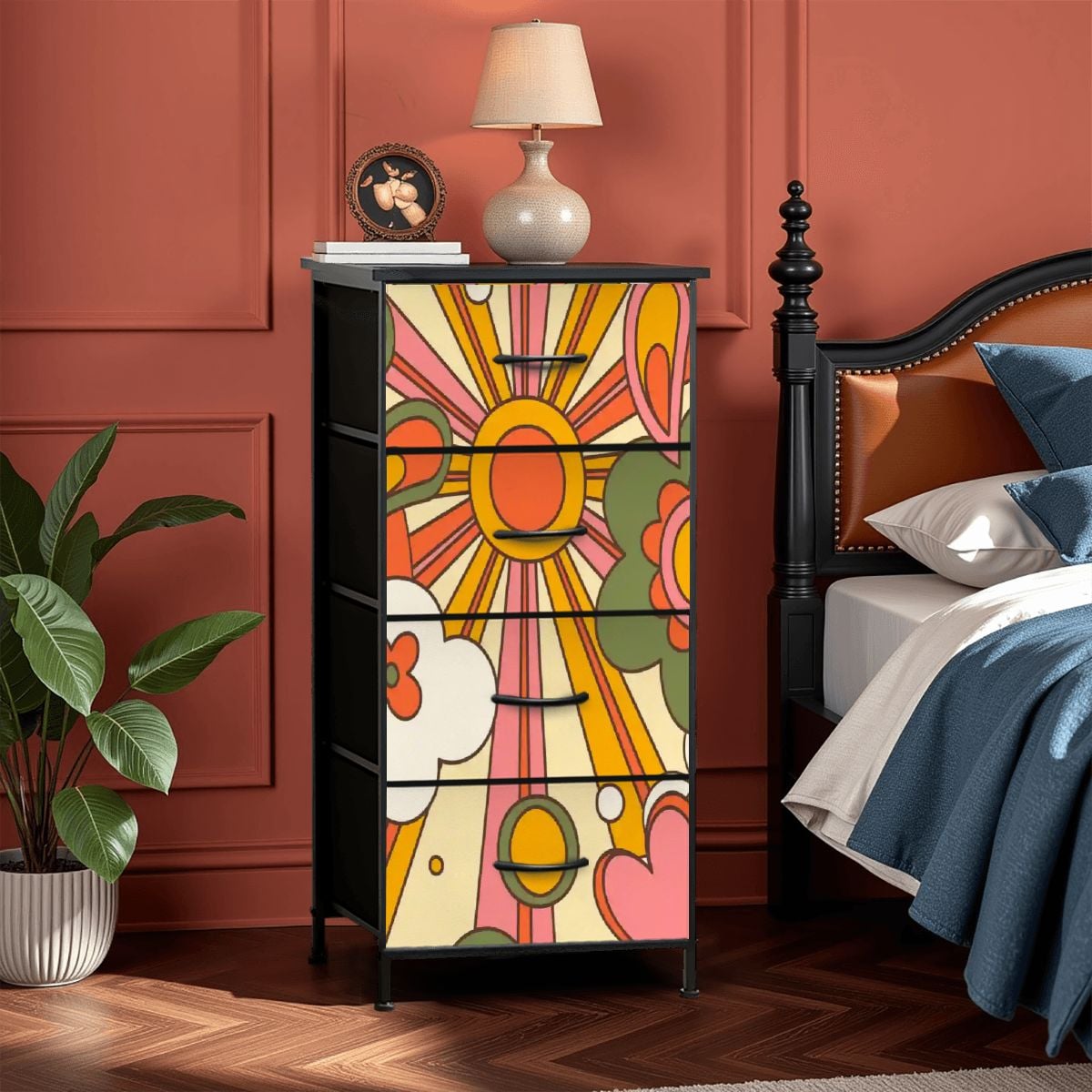 Kate McEnroe New York Groovy 70s Sunshine Floral Retro Boho Psychedelic 4 Drawer DresserDresserssJCWfm7PyP