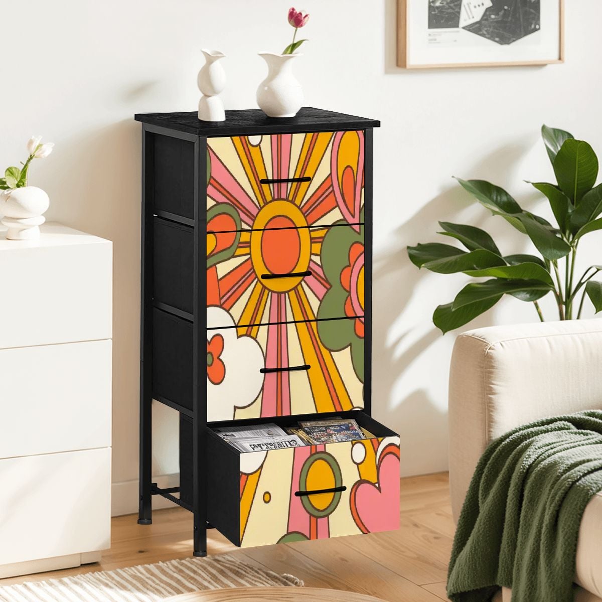 Kate McEnroe New York Groovy 70s Sunshine Floral Retro Boho Psychedelic 4 Drawer DresserDresserssJCWfm7PyP