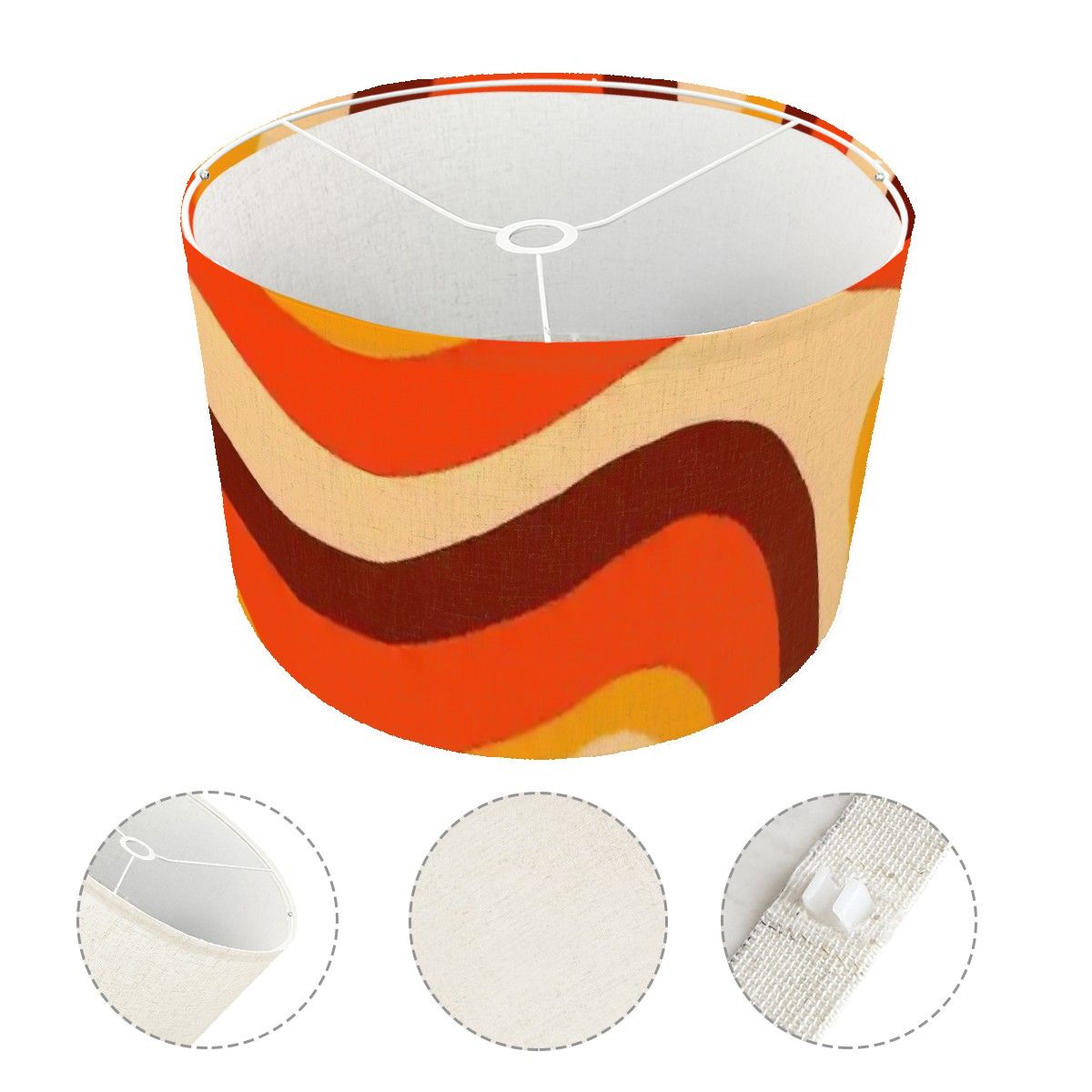 Kate McEnroe New York Groovy 70s Wavy Swirl Drum Lamp ShadeLamp ShadesHLJ8UvHYqg