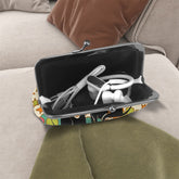 Kate McEnroe New York Groovy Atomic Cat Retro Flower Power Kiss Lock Coin Purse, MCM Change PurseCoin PurseshKU48n9ILZ