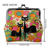 Kate McEnroe New York Groovy Atomic Cat Retro Flower Power Kiss Lock Coin Purse, MCM Change PurseCoin PurseshKU48n9ILZ