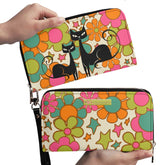 Kate McEnroe New York Groovy Atomic Cat Retro Flower Power Mid Century Modern WalletWalletsNVO60JKY-1