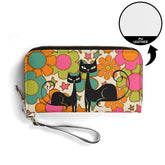 Kate McEnroe New York Groovy Atomic Cat Retro Flower Power Mid Century Modern WalletWalletsNVO60JKY-1