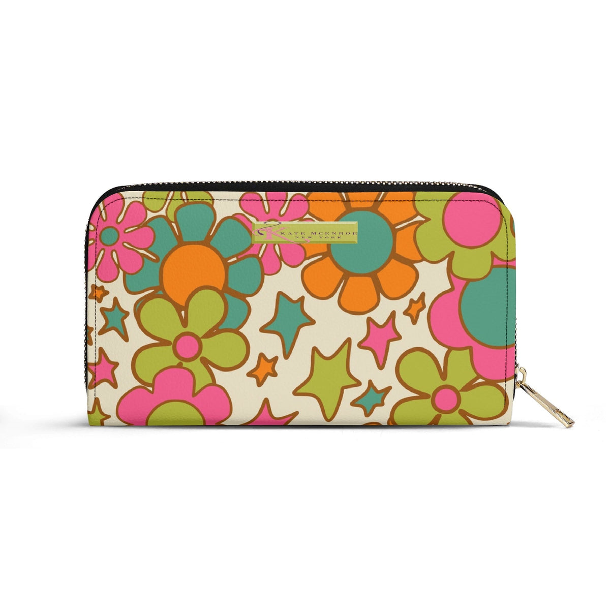 Kate McEnroe New York Groovy Atomic Cat Retro Flower Power Mid Century Modern WalletWalletsNVO60JKY-1