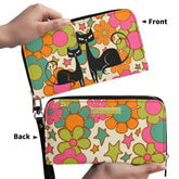 Kate McEnroe New York Groovy Atomic Cat Retro Flower Power Mid Century Modern WalletWalletsNVO60JKY-2