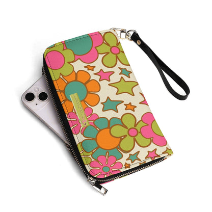 Kate McEnroe New York Groovy Atomic Cat Retro Flower Power Mid Century Modern WalletWalletsNVO60JKY-2