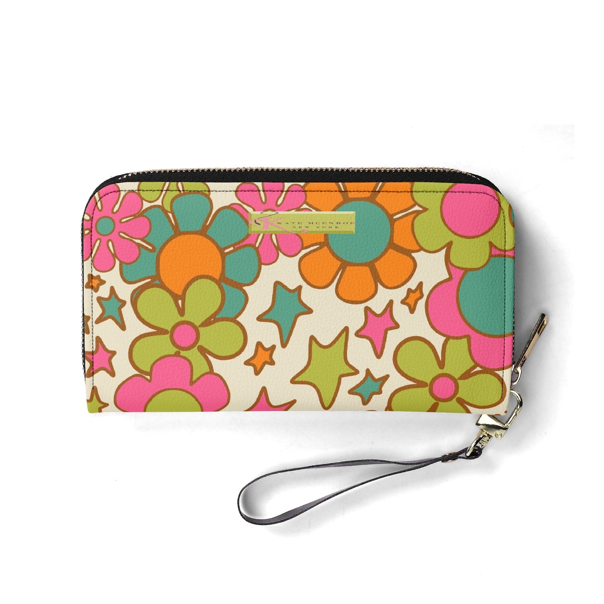 Kate McEnroe New York Groovy Atomic Cat Retro Flower Power Mid Century Modern WalletWalletsNVO60JKY-2