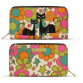 Kate McEnroe New York Groovy Atomic Cat Retro Flower Power Mid Century Modern WalletWalletsNVO60JKY-2