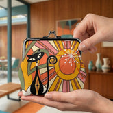 Kate McEnroe New York Groovy Atomic Cat Sunburst Kiss Lock Coin Purse, Kitschy Mid Century ModernCoin Purseswyf80KGJtc