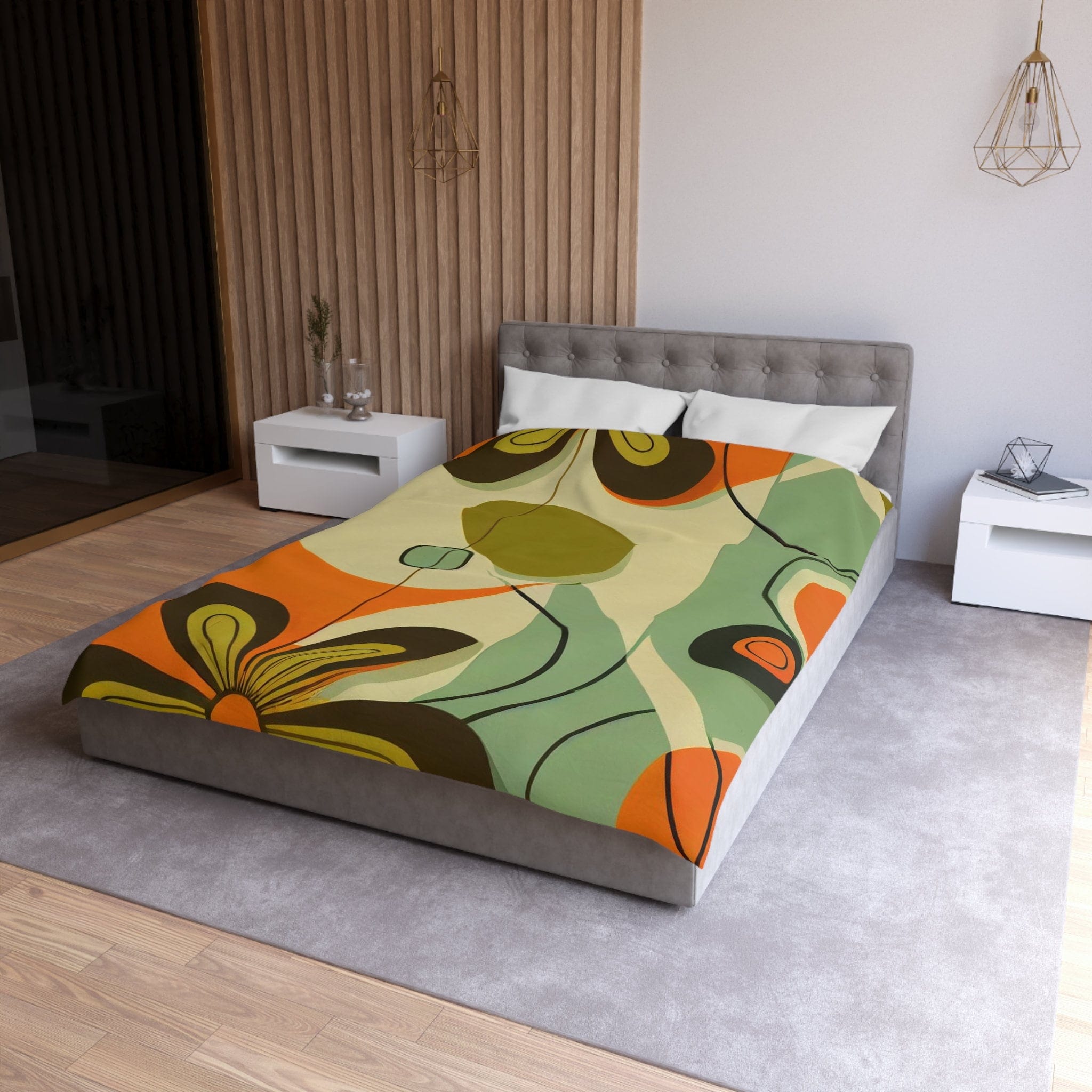 Kate McEnroe New York Groovy Daisy 1960s Mid Century Modern Geometric Duvet Cover - KM13869923Duvet Covers15166516111903654340