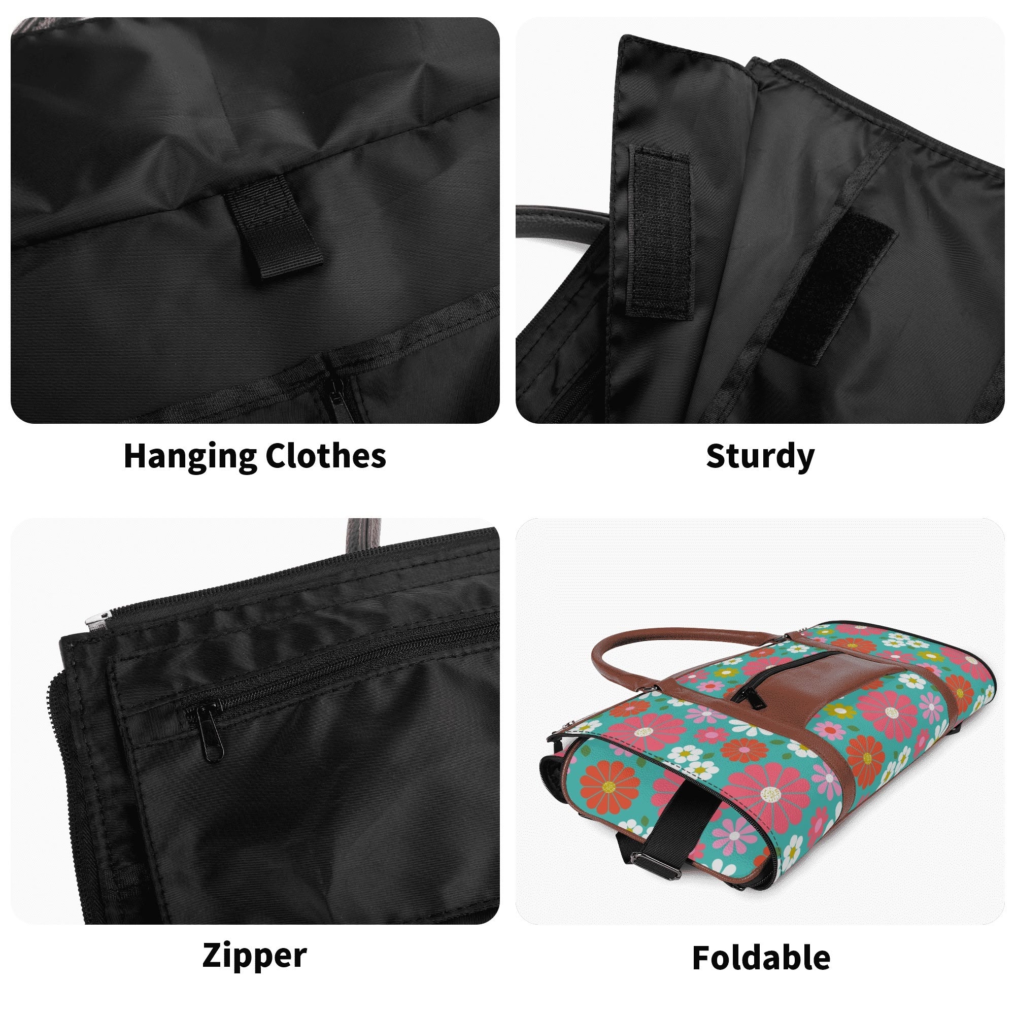 Kate McEnroe New York Groovy Daisy 70s Flower Power Duffel Bag, Retro Hippie Travel WeekenderDuffel BagsN4MEM5VW - 1