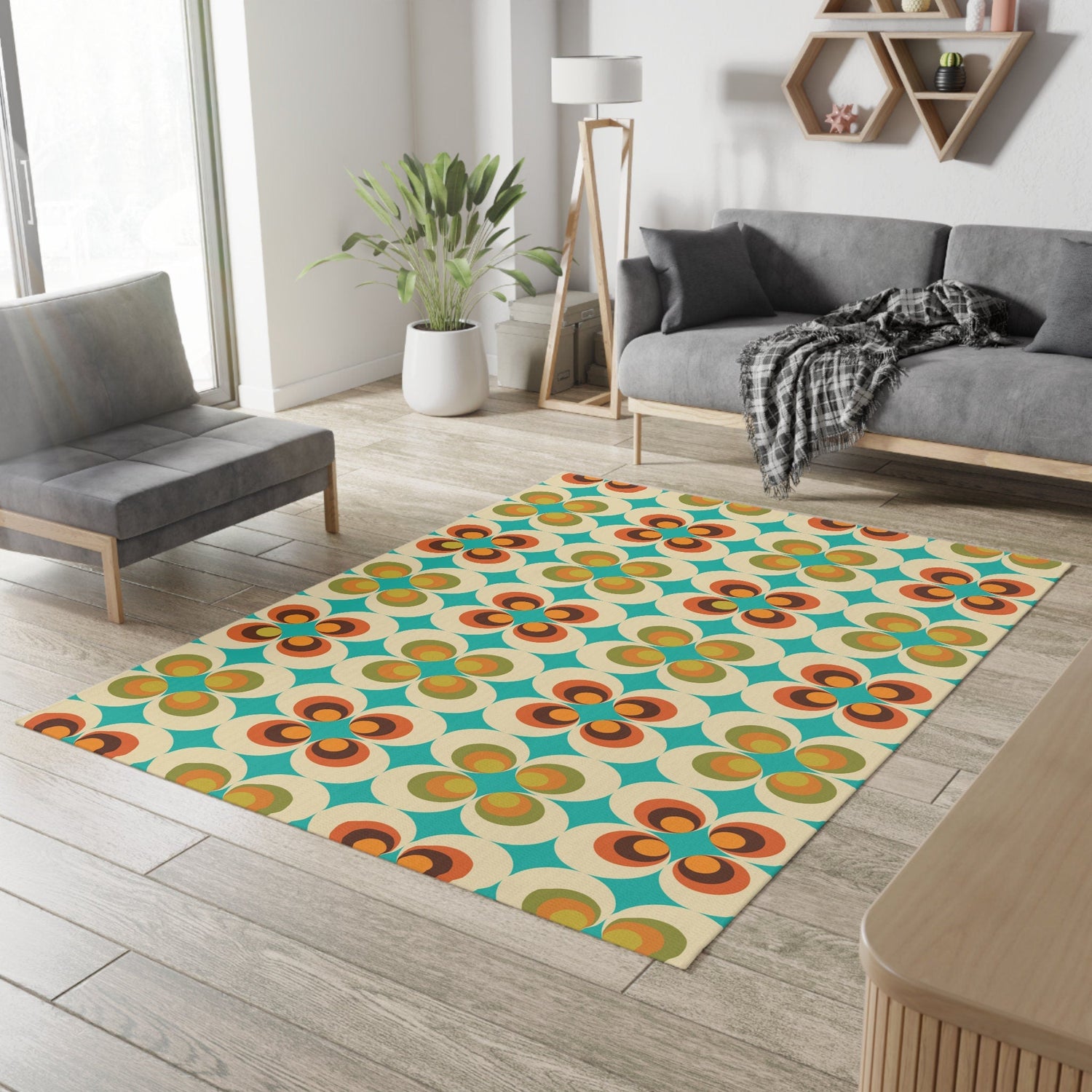 Kate McEnroe New York Groovy Daisy Retro Mid Century Modern Area RugRugs20104938211567631653