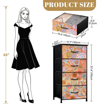 Kate McEnroe New York Groovy Floral Paisley Psychedelic 70s Boho 4 Drawer DresserDresserspYS009uc2M