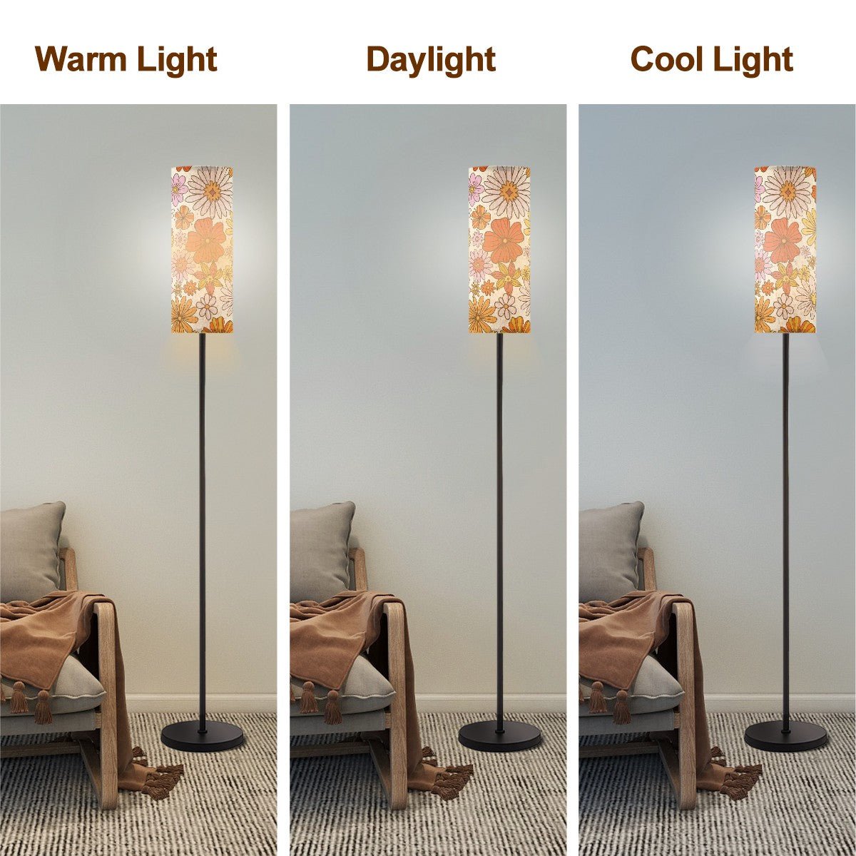 Kate McEnroe New York Groovy Floral Standing Floor Lamp, Mid Century Modern 70s Hippie Bloom Light, Retro MCM Accent Lighting for Living Room, Bedroom, OfficeFloor LampsFJWyohJNyS