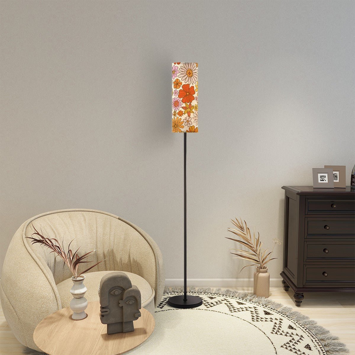 Kate McEnroe New York Groovy Floral Standing Floor Lamp, Mid Century Modern 70s Hippie Bloom Light, Retro MCM Accent Lighting for Living Room, Bedroom, OfficeFloor LampsFJWyohJNyS
