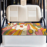 Kate McEnroe New York Groovy Flower Power 1970s Retro Golf Cart Seat CoverGolf Cart Seat CoversD3242357