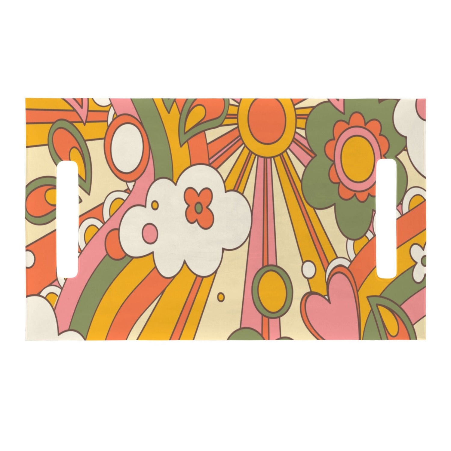 Kate McEnroe New York Groovy Flower Power 1970s Retro Golf Cart Seat CoverGolf Cart Seat CoversD3242357