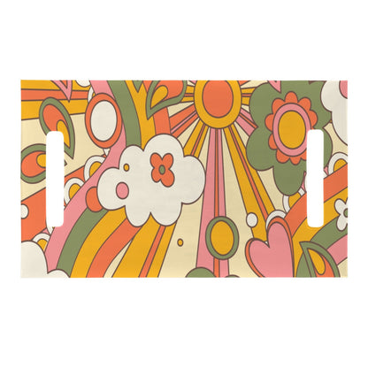 Kate McEnroe New York Groovy Flower Power 1970s Retro Golf Cart Seat CoverGolf Cart Seat CoversD3242357