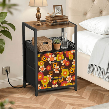 Kate McEnroe New York Groovy Flower Power 60s Mid Century 2 Drawer Charging NightstandNightStands3RxTqWw1fI