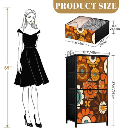 Kate McEnroe New York Groovy Flower Power 70s Hippie 4 Drawer Dresser Retro Boho Storage CabinetDressersaYZ5i0Os21