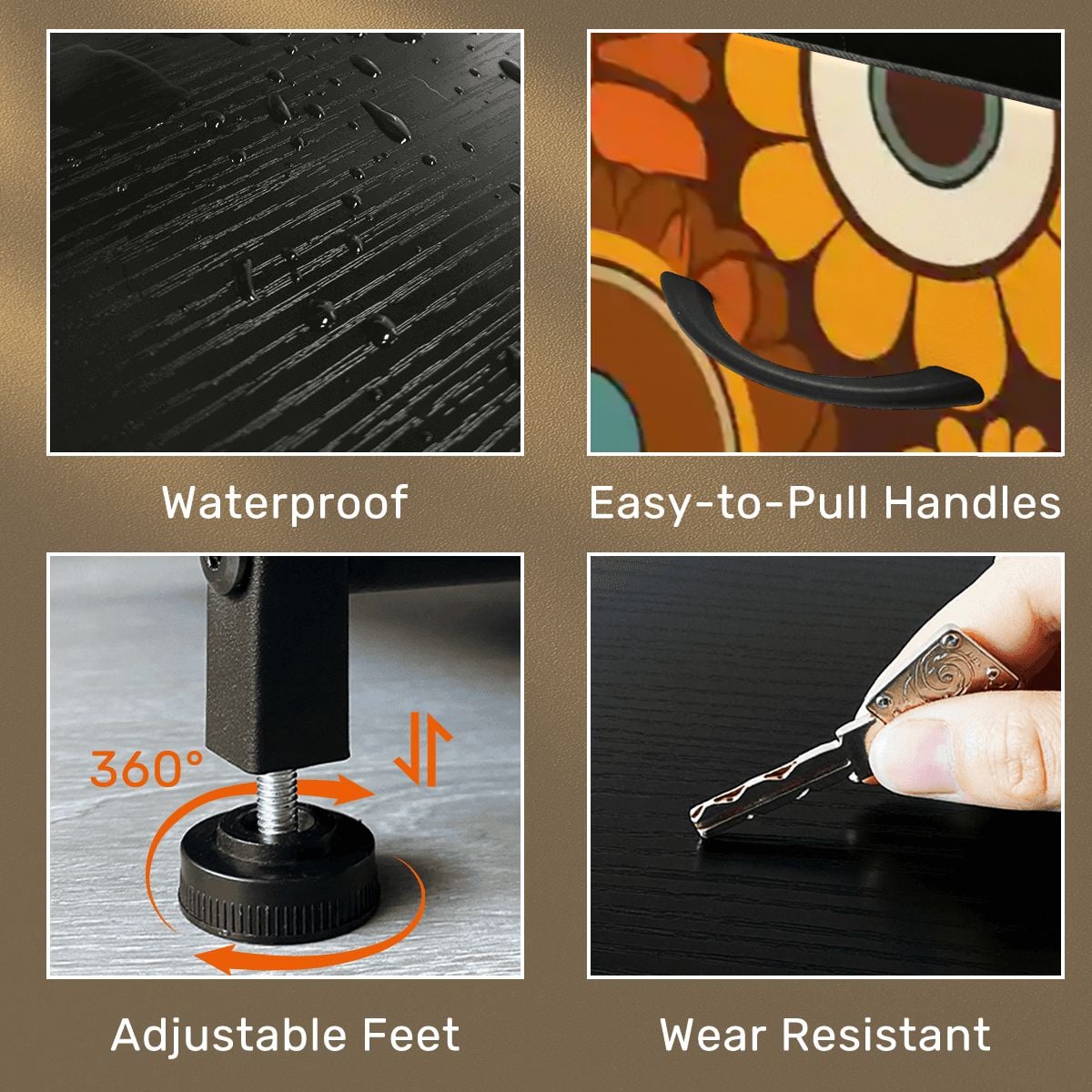 Kate McEnroe New York Groovy Flower Power 70s Hippie 4 Drawer Dresser Retro Boho Storage CabinetDressersaYZ5i0Os21