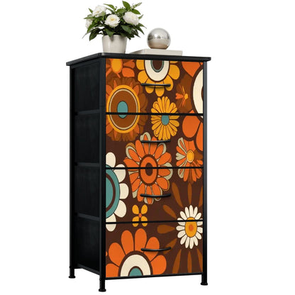 Kate McEnroe New York Groovy Flower Power 70s Hippie 4 Drawer Dresser Retro Boho Storage CabinetDressersaYZ5i0Os21