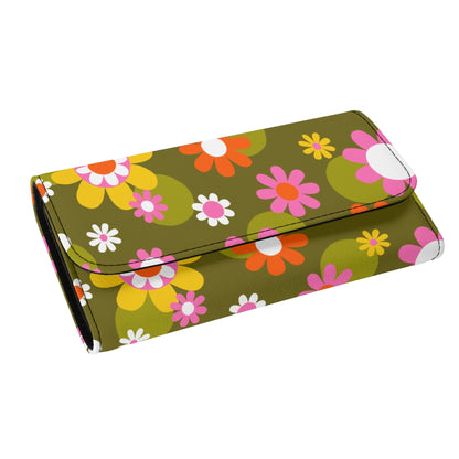 Kate McEnroe New York Groovy Flower Power Daisy 1960s Retro Trifold ClutchWalletsWDX1QMKN-1