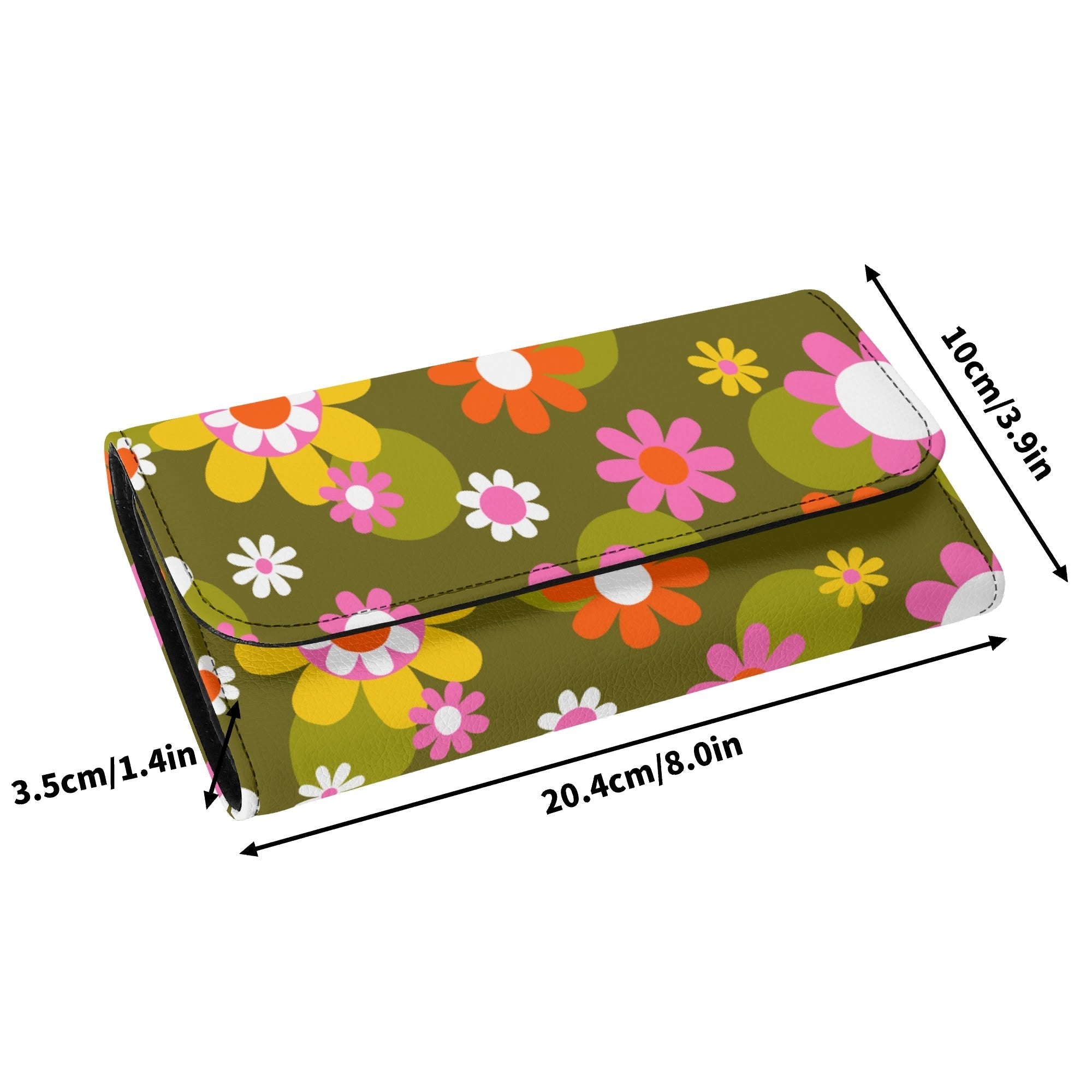 Kate McEnroe New York Groovy Flower Power Daisy 1960s Retro Trifold ClutchWalletsWDX1QMKN-1