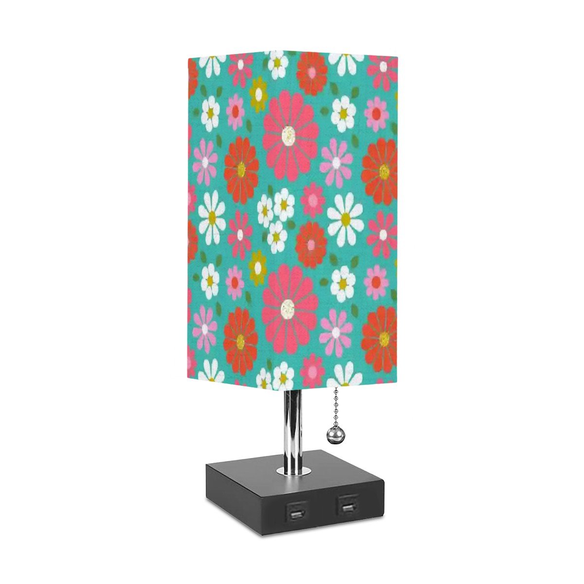 Kate McEnroe New York Groovy Flower Power Desk Lamp, Retro Mid Century Modern Table Light, 60s Mod Floral Room AccentDesk LampsI72XZ51ezt