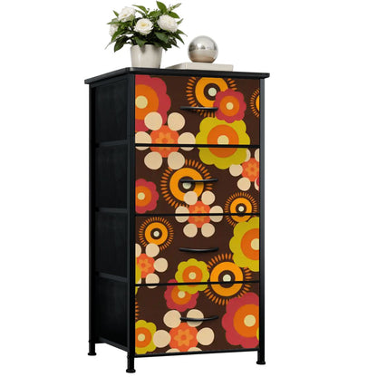 Kate McEnroe New York Groovy Flower Power Dresser, 70s Hippie Floral Chest, Retro Boho Storage Cabinet, Mid Century Modern Funky FurnitureDressersgBtEsXccCA