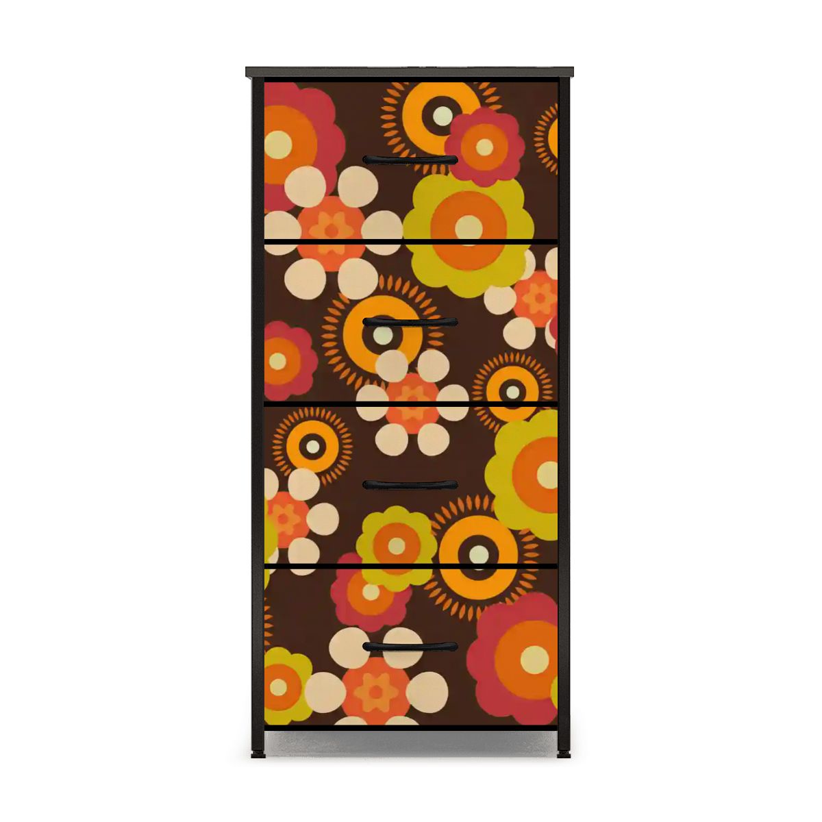 Kate McEnroe New York Groovy Flower Power Dresser, 70s Hippie Floral Chest, Retro Boho Storage Cabinet, Mid Century Modern Funky FurnitureDressersgBtEsXccCA